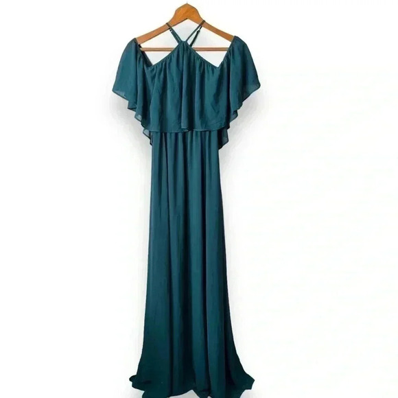 NWT SHOW ME YOUR MUMU Rebecca  Ruffle Maxi Dress XS - Picture 3 of 10